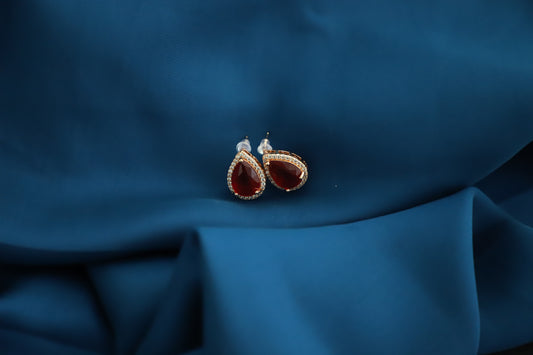 Vintage Sparkle Red Stone Earrings